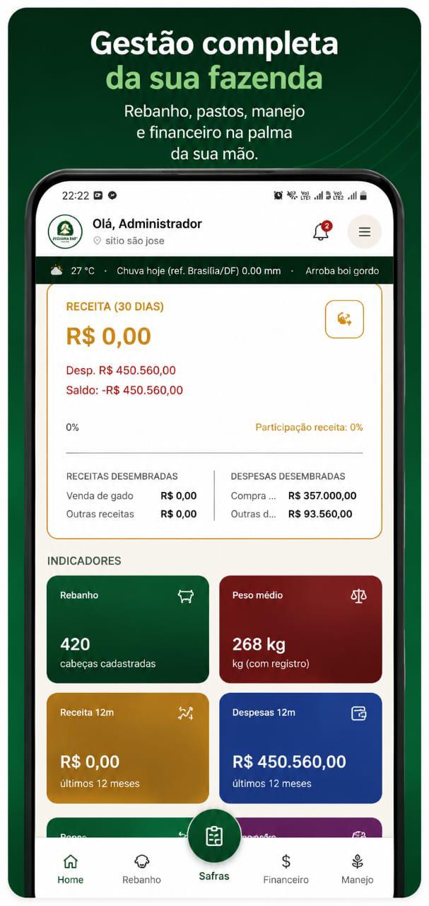 Gestão completa — app Gestão Pecuária 360