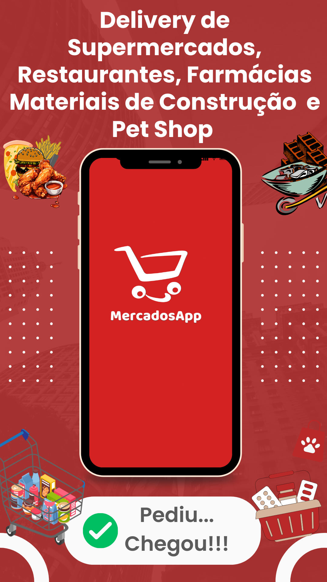Tudo em um só app — arte do app MercadosApp